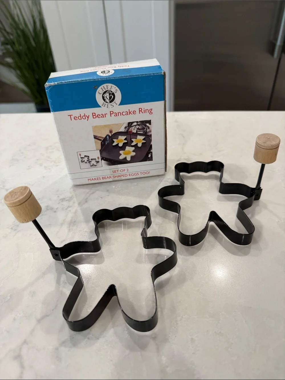 Teddy Bear Pancake Ring - Black (Set of 2)